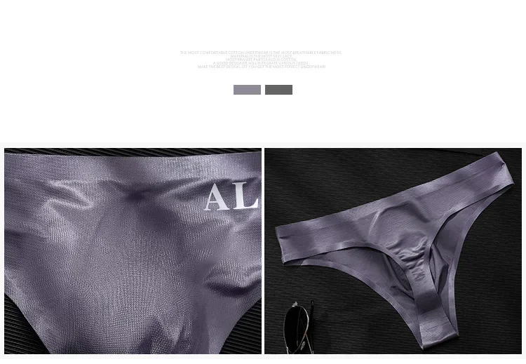 Strings transparents sexy pour hommes, sous-vêtements de sport, fitness, culottes fines pour les hanches, taille basse, sans couture, 3 pièces