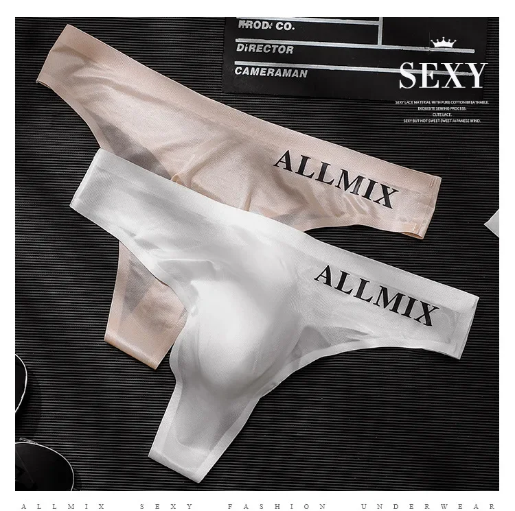 Strings transparents sexy pour hommes, sous-vêtements de sport, fitness, culottes fines pour les hanches, taille basse, sans couture, 3 pièces