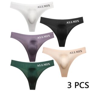 Strings transparents sexy pour hommes, sous-vêtements de sport, fitness, culottes fines pour les hanches, taille basse, sans couture, 3 pièces