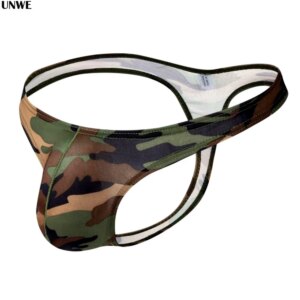 Pochette en U pour homme, sous-vêtement Camouflage, pénis masculin convexe, taille basse, string, M-XL