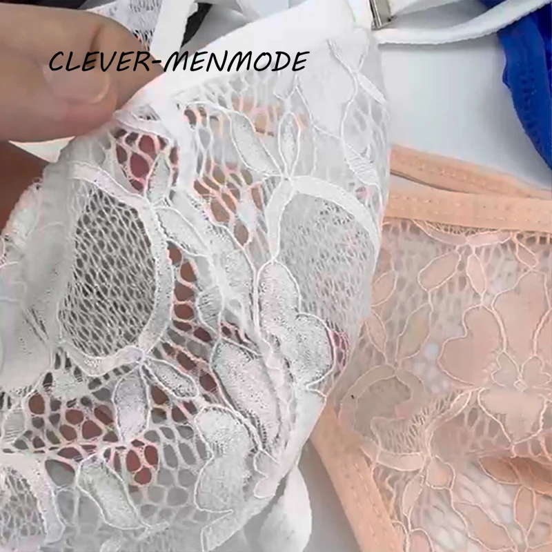 Hommes Sexy Dentelle String Boucle Latérale Sangle Ajustable G-String Sous-Vêtements Exotique Dentelle Transparente Culotte Bas du corps Mini Mankini