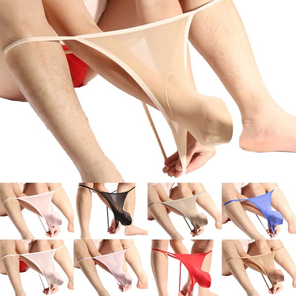 Strings sexy sans couture pour hommes, culottes transparentes, sous-vêtements transparents – Image 2