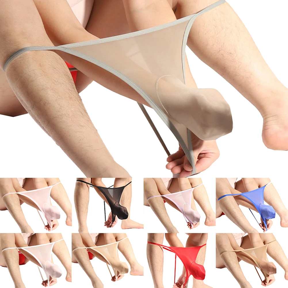 Strings sexy sans couture pour hommes, culottes transparentes, sous-vêtements transparents Strings sexy sans couture pour hommes, culottes transparentes, sous-vêtements transparents