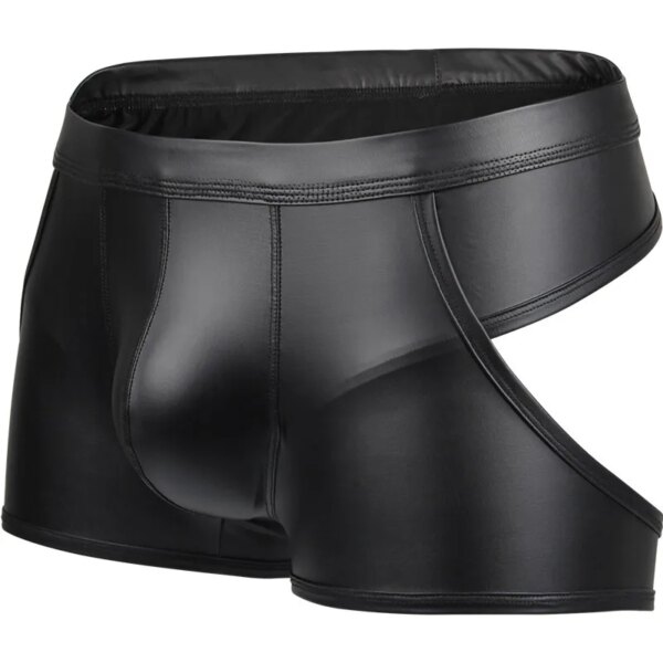 Sous-vêtements sexy pour hommes, Jockstrap à dos amissié, Faux cuir, Lingerie masculine taille basse U Poudres convexes Culotte Cueca Callogging Bien-être los S-XL