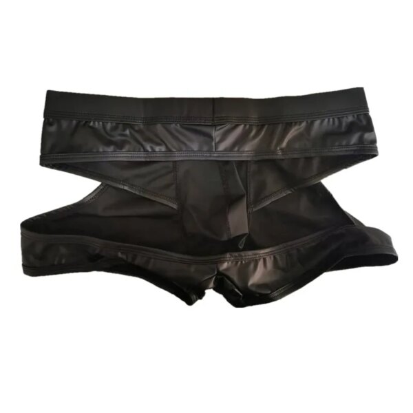 Sous-vêtements sexy pour hommes, Jockstrap à dos amissié, Faux cuir, Lingerie masculine taille basse U Poudres convexes Culotte Cueca Callogging Bien-être los S-XL – Image 3