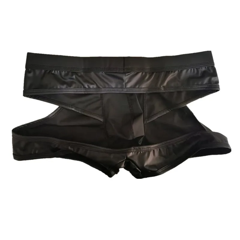 Sous-vêtements sexy pour hommes, Jockstrap à dos amissié, Faux cuir, Lingerie masculine taille basse U Poudres convexes Culotte Cueca Callogging Bien-être los S-XL