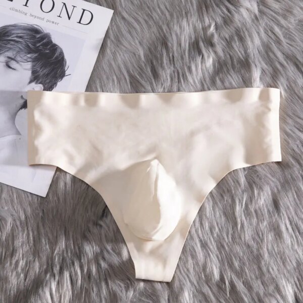 Bikini taille haute pour homme, sous-vêtement sexy, slip string, respirant, sans couture, lingerie Sissy – Image 2