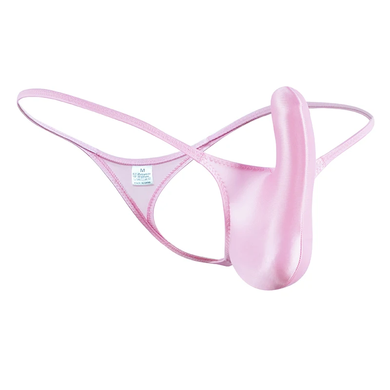 YAULAANG-Sous-vêtements sexy pour hommes, lingerie gay, string gras, brillant, taille basse, haute élasticité