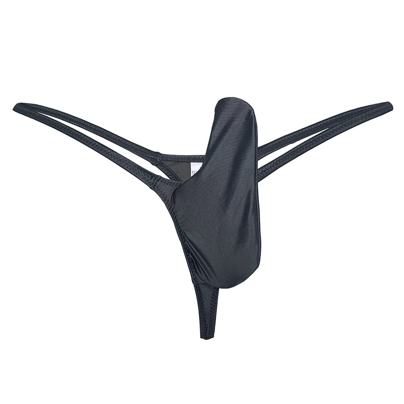YAULAANG-Sous-vêtements sexy pour hommes, lingerie gay, string gras, brillant, taille basse, haute élasticité