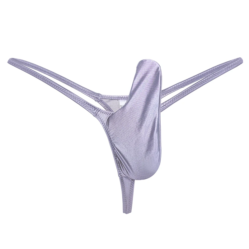 YAULAANG-Sous-vêtements sexy pour hommes, lingerie gay, string gras, brillant, taille basse, haute élasticité