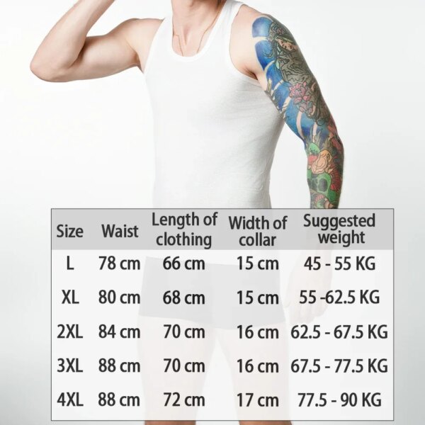 Hommes glaPure Coton Respirant Solide Mouvement Hommes UnderChester Coton Sous-Vêtements L-4XL Gilet Pour Hommes Sports Fitness glaPure – Image 2
