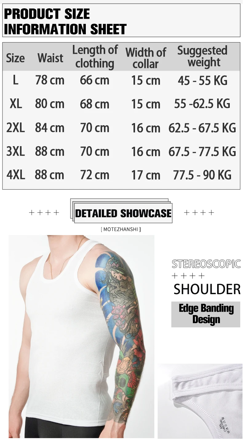 Hommes glaPure Coton Respirant Solide Mouvement Hommes UnderChester Coton Sous-Vêtements L-4XL Gilet Pour Hommes Sports Fitness glaPure