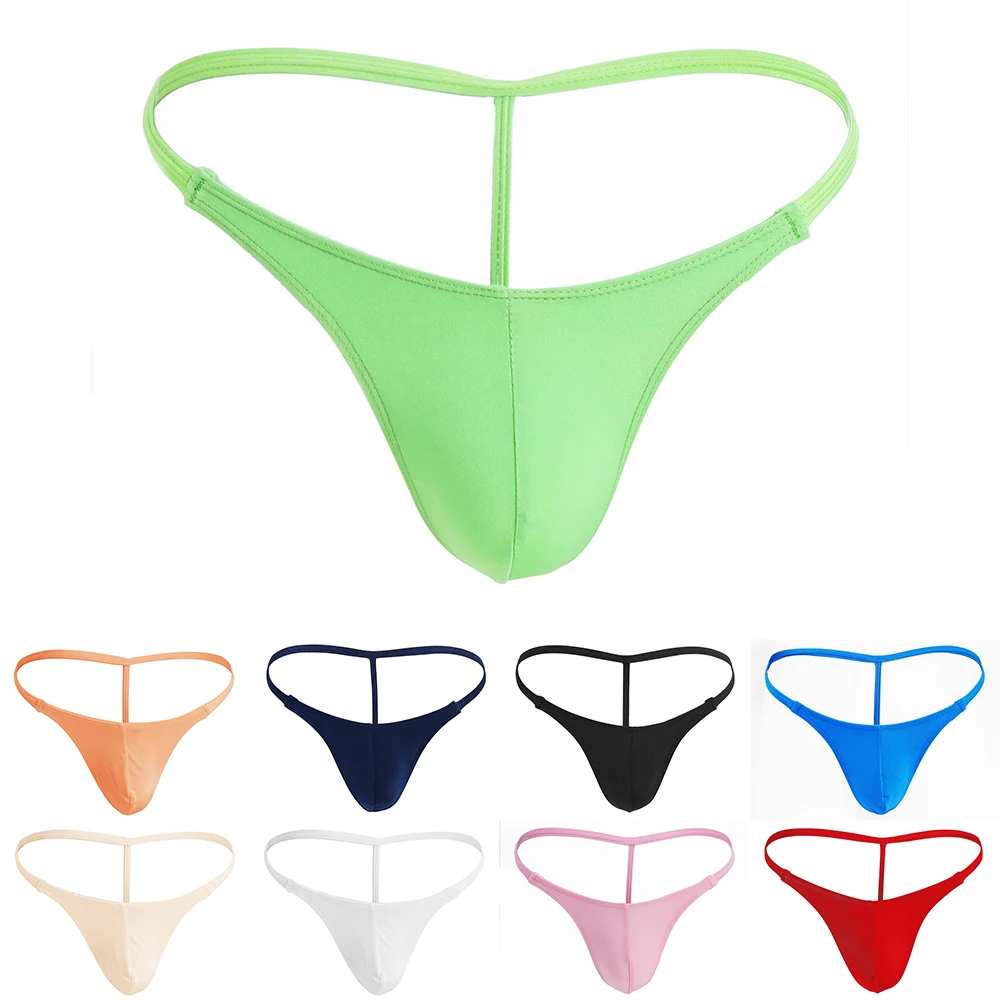String sexy en poudre transparente pour hommes, bikini taille basse, sous-vêtements confortables, lingerie gay, tongs sans couture