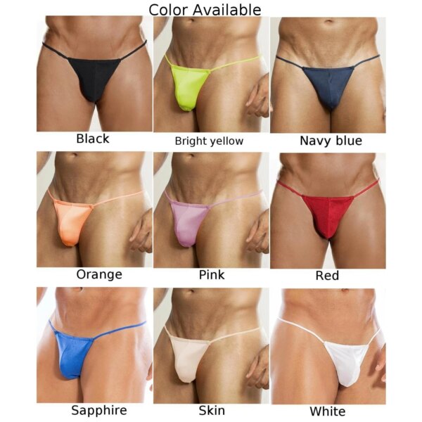 String sexy en poudre transparente pour hommes, bikini taille basse, sous-vêtements confortables, lingerie gay, tongs sans couture – Image 5