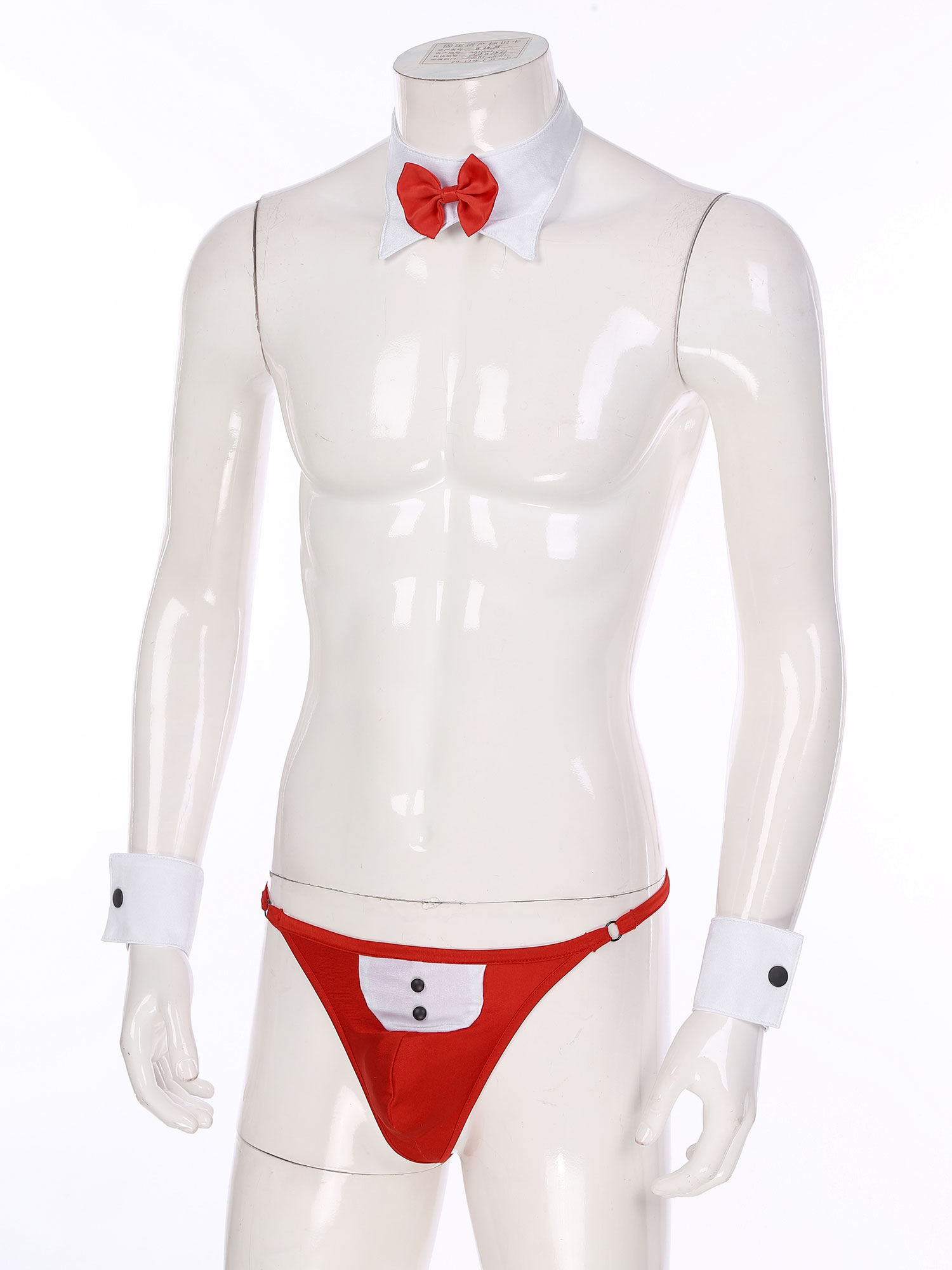 WaClaTuxedo-Ensemble de Lingerie Sexy pour Homme, Costume de Cosplay de Demoiselle d'Honneur, String, Boxer, Slip, Sous-Vêtements avec Nministériels d Papillon, Poignets, Wlwear