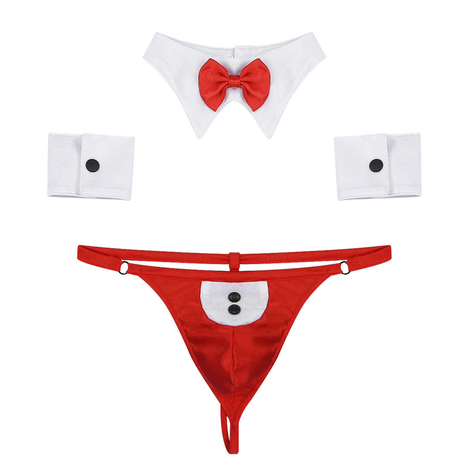 WaClaTuxedo-Ensemble de Lingerie Sexy pour Homme, Costume de Cosplay de Demoiselle d'Honneur, String, Boxer, Slip, Sous-Vêtements avec Nministériels d Papillon, Poignets, Wlwear