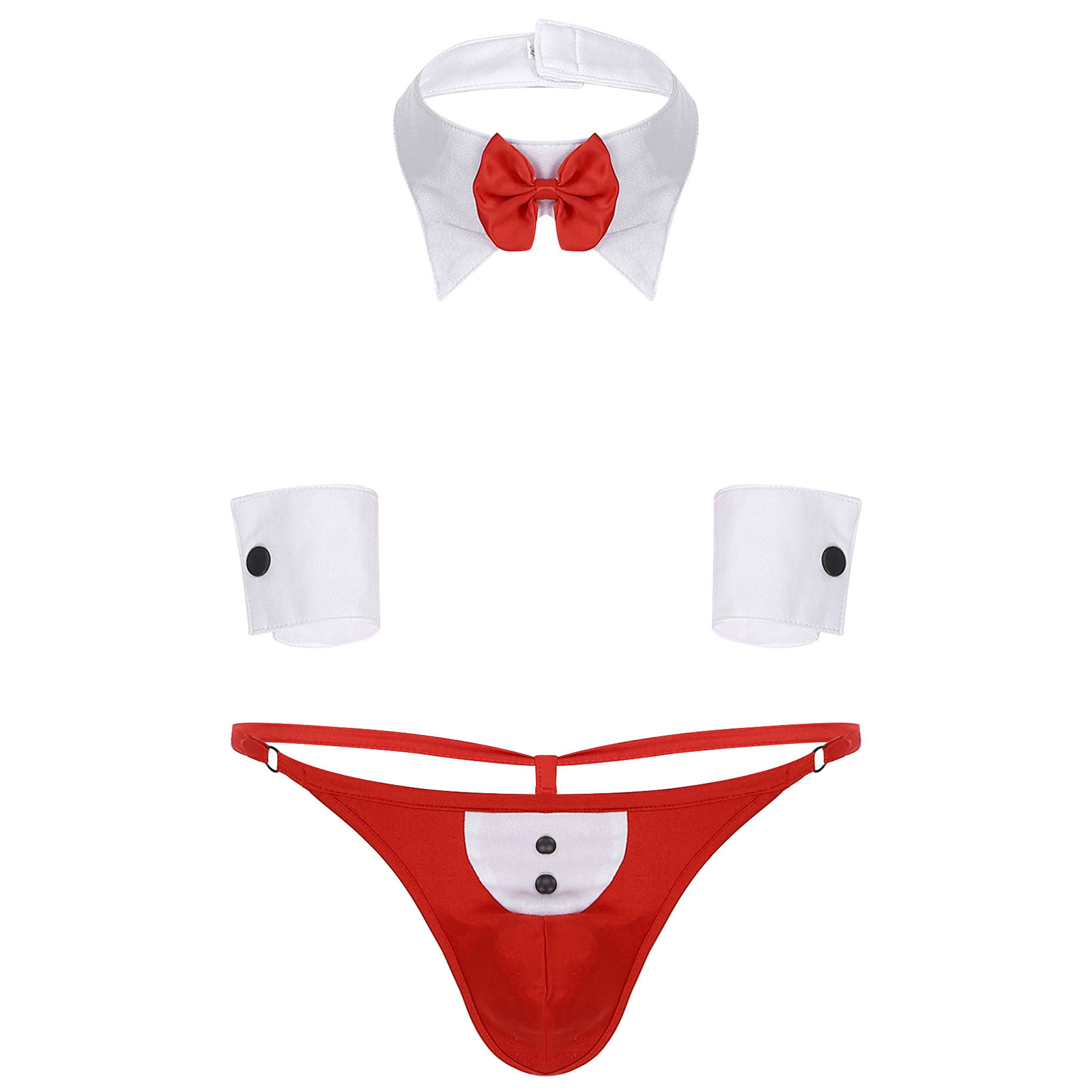 WaClaTuxedo-Ensemble de Lingerie Sexy pour Homme, Costume de Cosplay de Demoiselle d'Honneur, String, Boxer, Slip, Sous-Vêtements avec Nministériels d Papillon, Poignets, Wlwear