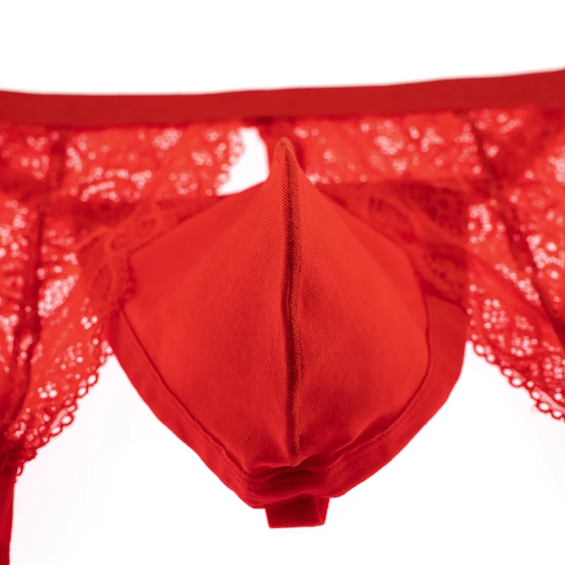 Lingerie pour hommes, String Jockstrap, sous-vêtements Sexy en dentelle, culotte Gay, Bikini t-back