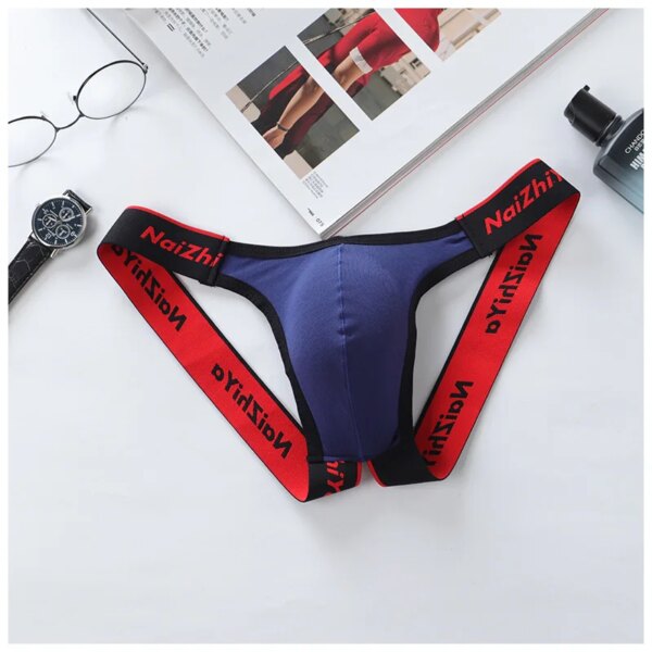 Strings sexy respirants pour hommes, taille basse, sous-vêtements convexes en U, sous-vêtements en string pour hommes, slips de bikini à dos en T, nouveau – Image 3