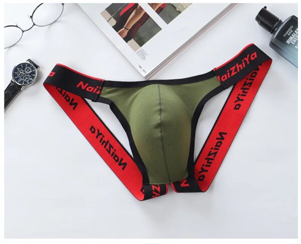 Strings sexy respirants pour hommes, taille basse, sous-vêtements convexes en U, sous-vêtements en string pour hommes, slips de bikini à dos en T, nouveau – Image 4
