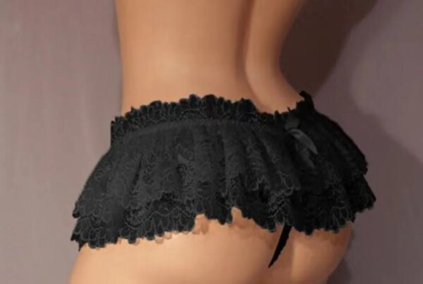 Sissy-Sous-vêtements en dentelle à volants pour hommes, mini jupe string, crossdress, costume, culotte, string gay, slip de bikini – Image 3