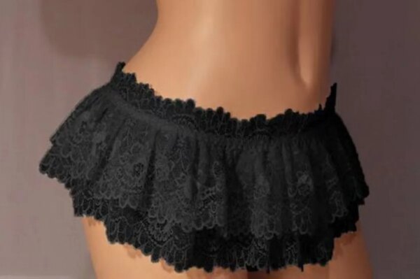 Sissy-Sous-vêtements en dentelle à volants pour hommes, mini jupe string, crossdress, costume, culotte, string gay, slip de bikini – Image 2