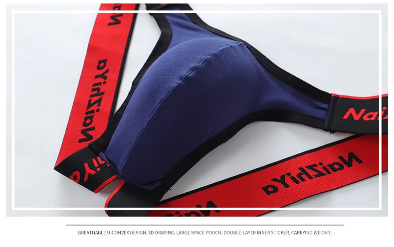 Strings respirants sexy pour hommes, slips taille basse, sous-vêtements convexes en U, sous-vêtements en string, bikini en T