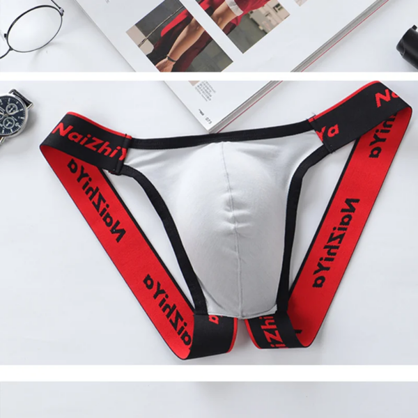 Strings respirants sexy pour hommes, slips taille basse, sous-vêtements convexes en U, sous-vêtements en string, bikini en T – Image 3