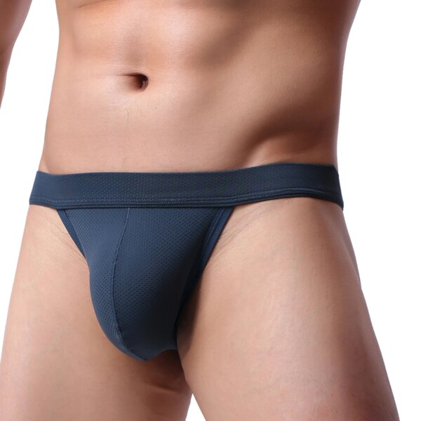 CLEVER-MENMODE Sexy hommes sous-vêtements hommes string culotte maille Bikini G String Tanga zones bre t-back pénis poudres Lingerie – Image 3