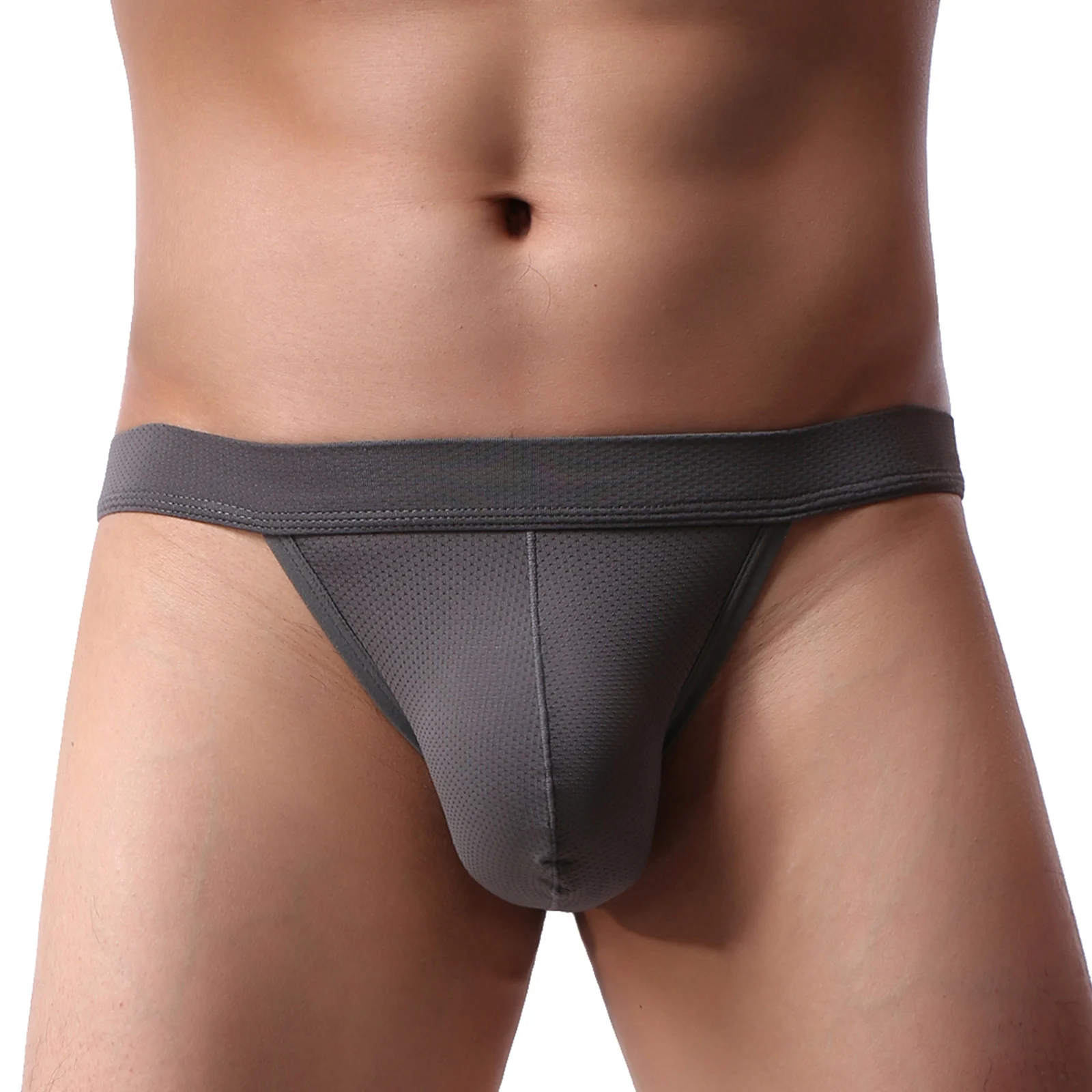 CLEVER-MENMODE Sexy hommes sous-vêtements hommes string culotte maille Bikini G String Tanga zones bre t-back pénis poudres Lingerie
