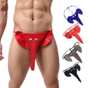 String éléphant sexy pour hommes, sous-vêtements de dessin animé, tronc T, culotte, mode G String