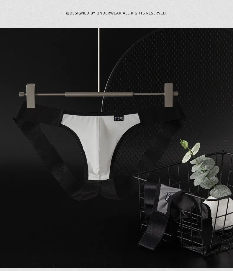 Sous-vêtements Jockstrap à Dos Ouvert pour Homme, Culotte Sexy, String G, Poudres de Pénis, Slip Améliorant, T-Back, Lingerie