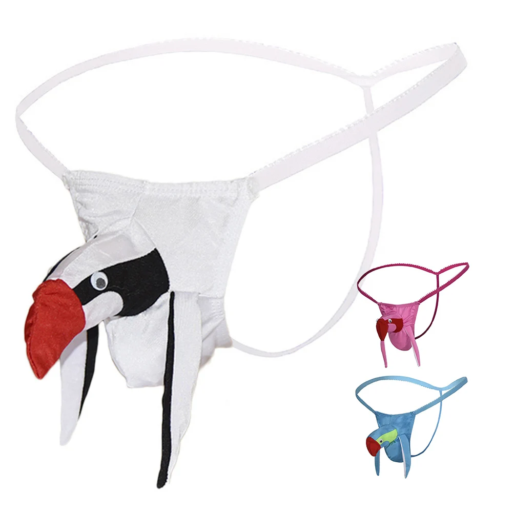 Strings sexy pour hommes, lingerie cosplay 3D, culotte élastique tête d'éléphant antarctique, sous-vêtements fins