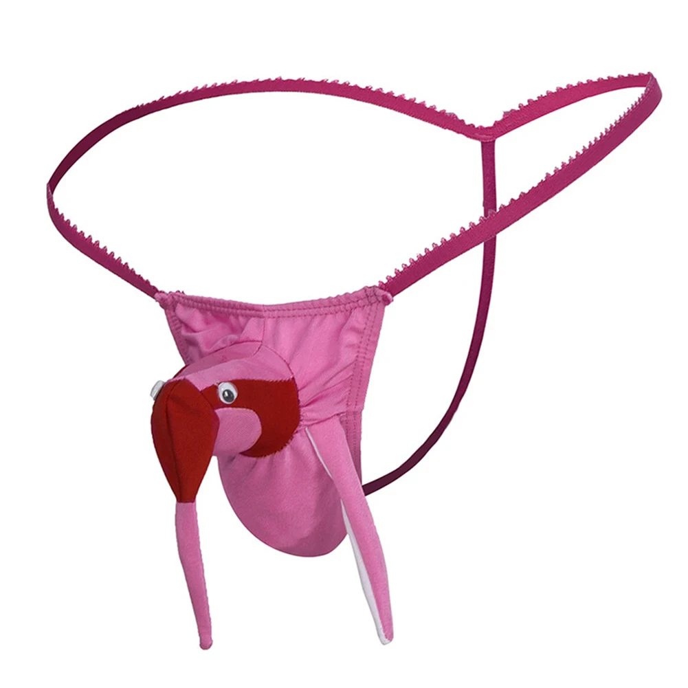 Strings sexy pour hommes, lingerie cosplay 3D, culotte élastique tête d'éléphant antarctique, sous-vêtements fins