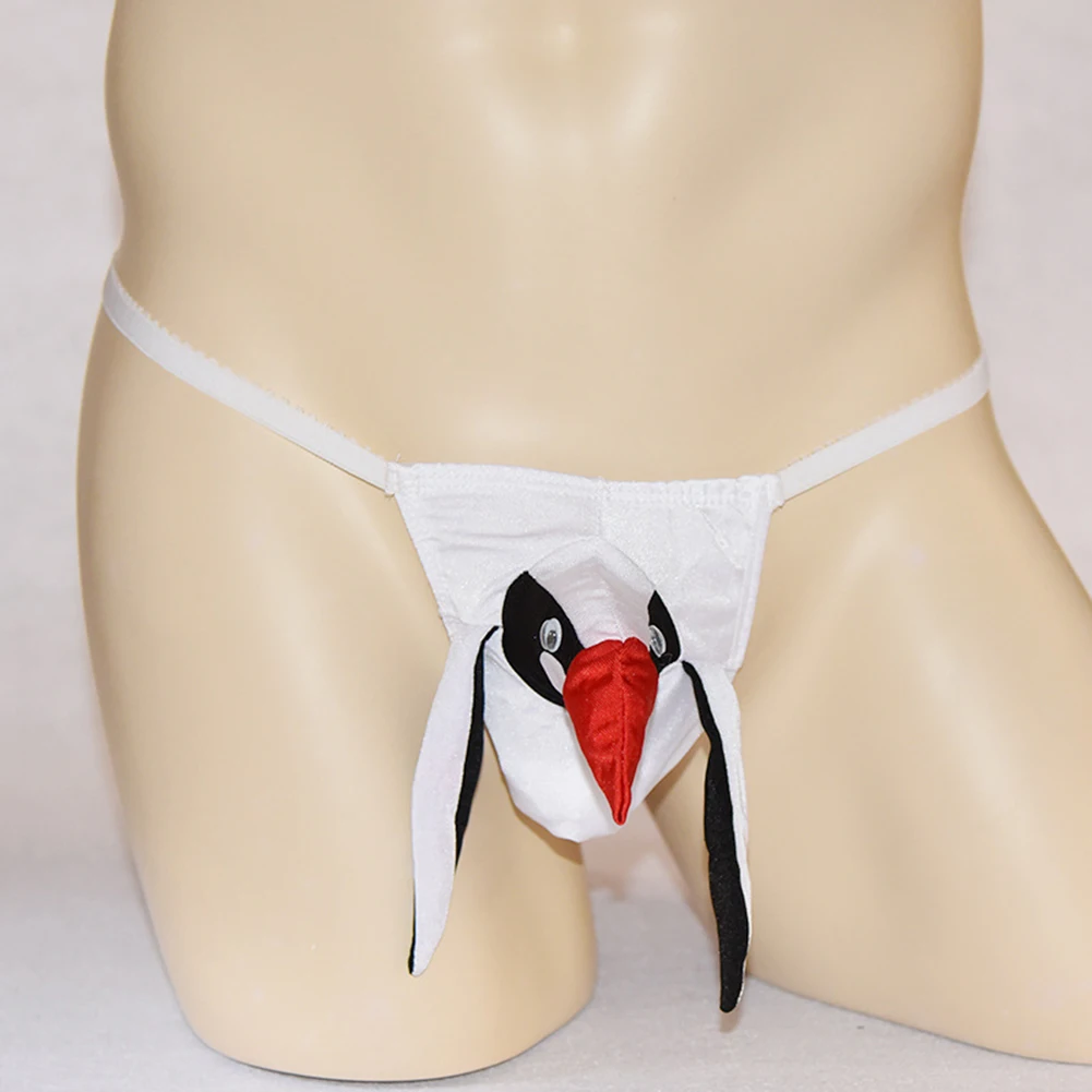 Strings sexy pour hommes, lingerie cosplay 3D, culotte élastique tête d'éléphant antarctique, sous-vêtements fins