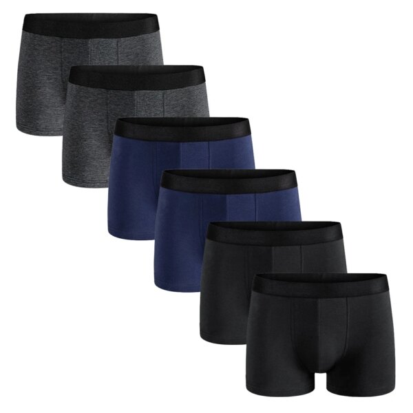 Boxer et caleçons en coton pour hommes, sous-vêtements masculins, ensemble de luxe, boîte à shorts, kit de slip, marque, 2024, 6 pièces par paquet