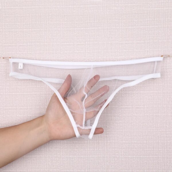 String transparent pour homme, sous-vêtement sexy, culotte respirante, bikini
