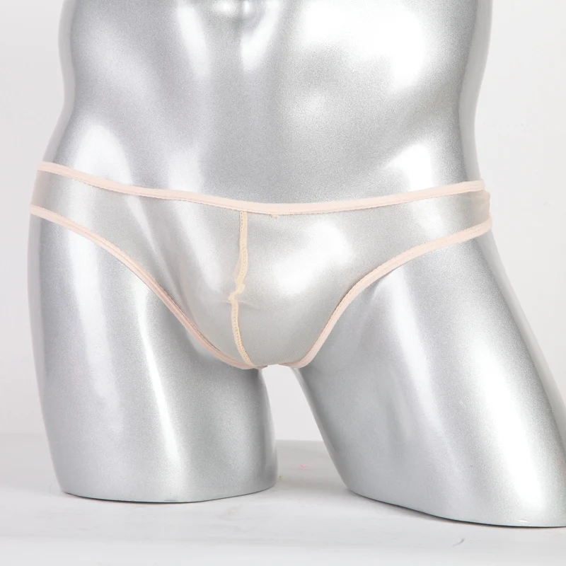 String transparent pour homme, sous-vêtement sexy, culotte respirante, bikini