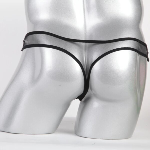 String transparent pour homme, sous-vêtement sexy, culotte respirante, bikini – Image 2