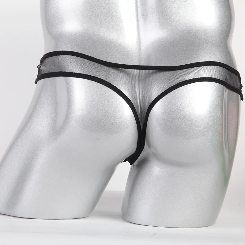 String transparent pour homme, sous-vêtement sexy, culotte respirante, bikini
