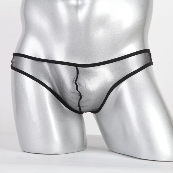 String transparent pour homme, sous-vêtement sexy, culotte respirante, bikini – Image 3