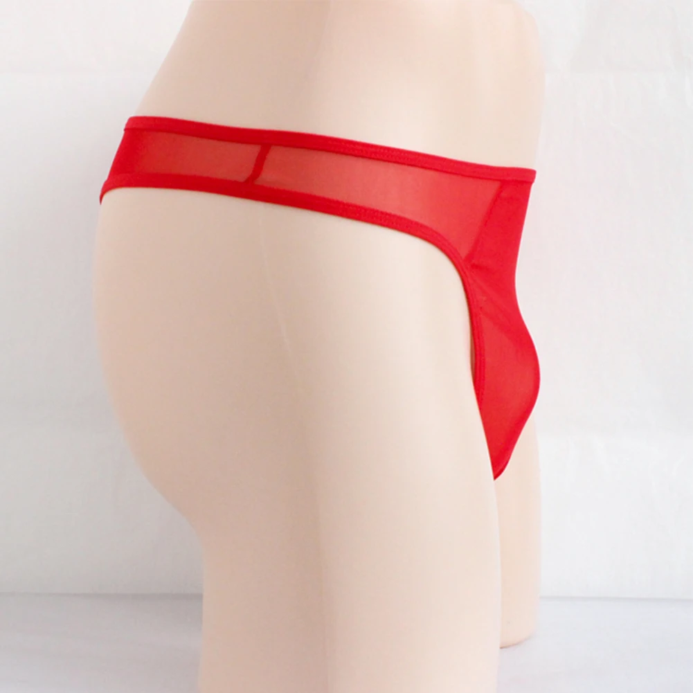 String sexy transparent pour homme, sous-vêtement respirant en maille fine