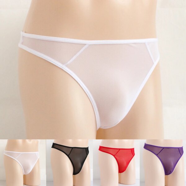 String sexy transparent pour homme, sous-vêtement respirant en maille fine – Image 6