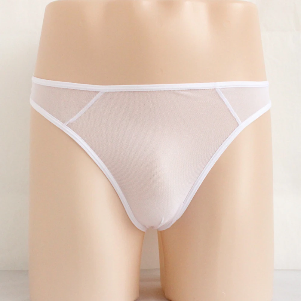 String sexy transparent pour homme, sous-vêtement respirant en maille fine