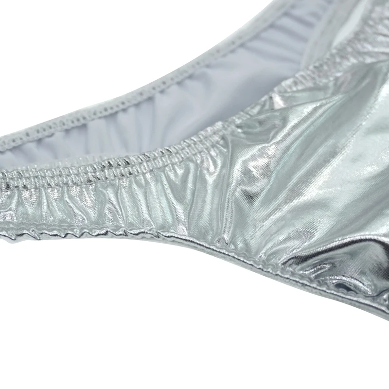 String Sexy à rayures pour hommes, sous-vêtements en coton, culotte en cuir verni, pochette, 2019