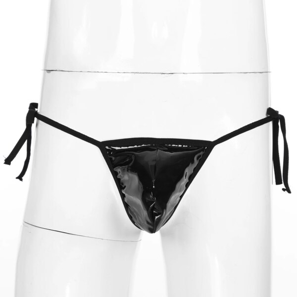 String sexy en faux cuir pour homme, sous-vêtement gay – Image 4