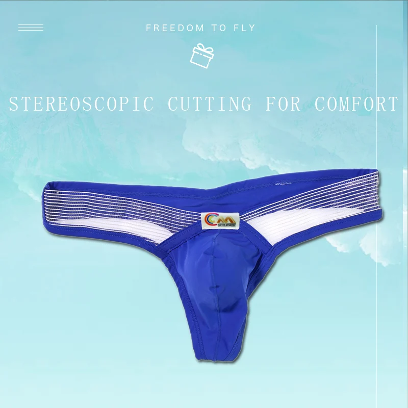 CLEVER-MENMODE hommes sous-vêtements t-back g string string string sexy renflement poudres glace injricher as taille transparente lingerie culotte hombre