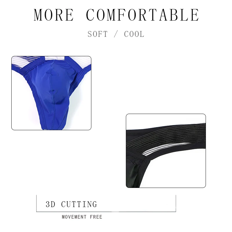 CLEVER-MENMODE hommes sous-vêtements t-back g string string string sexy renflement poudres glace injricher as taille transparente lingerie culotte hombre