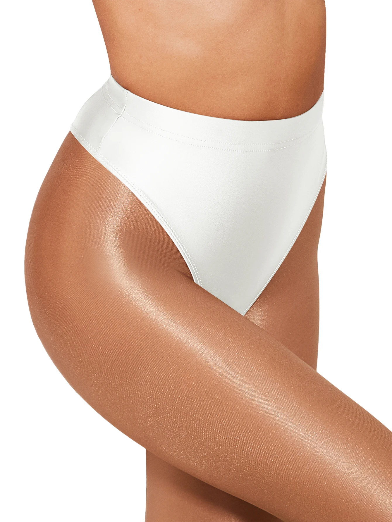 String brillant taille haute pour homme, sous-vêtement sexy, lingerie brillante, lisse, fourche haute