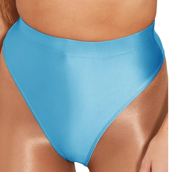 String brillant taille haute pour homme, sous-vêtement sexy, lingerie brillante, lisse, fourche haute – Image 5